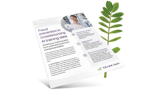 TELUS Digital Resource Fraud prevention in crowdsourcing AI training data web