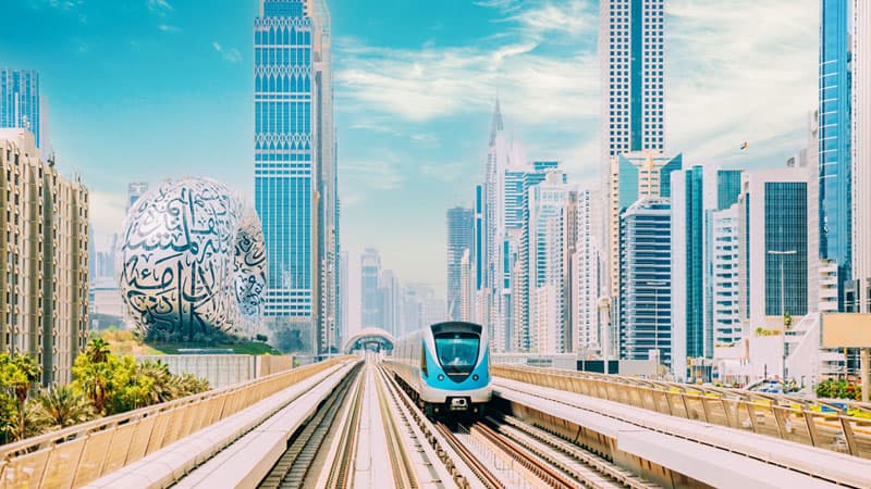 Photo of public transit in Dubai.