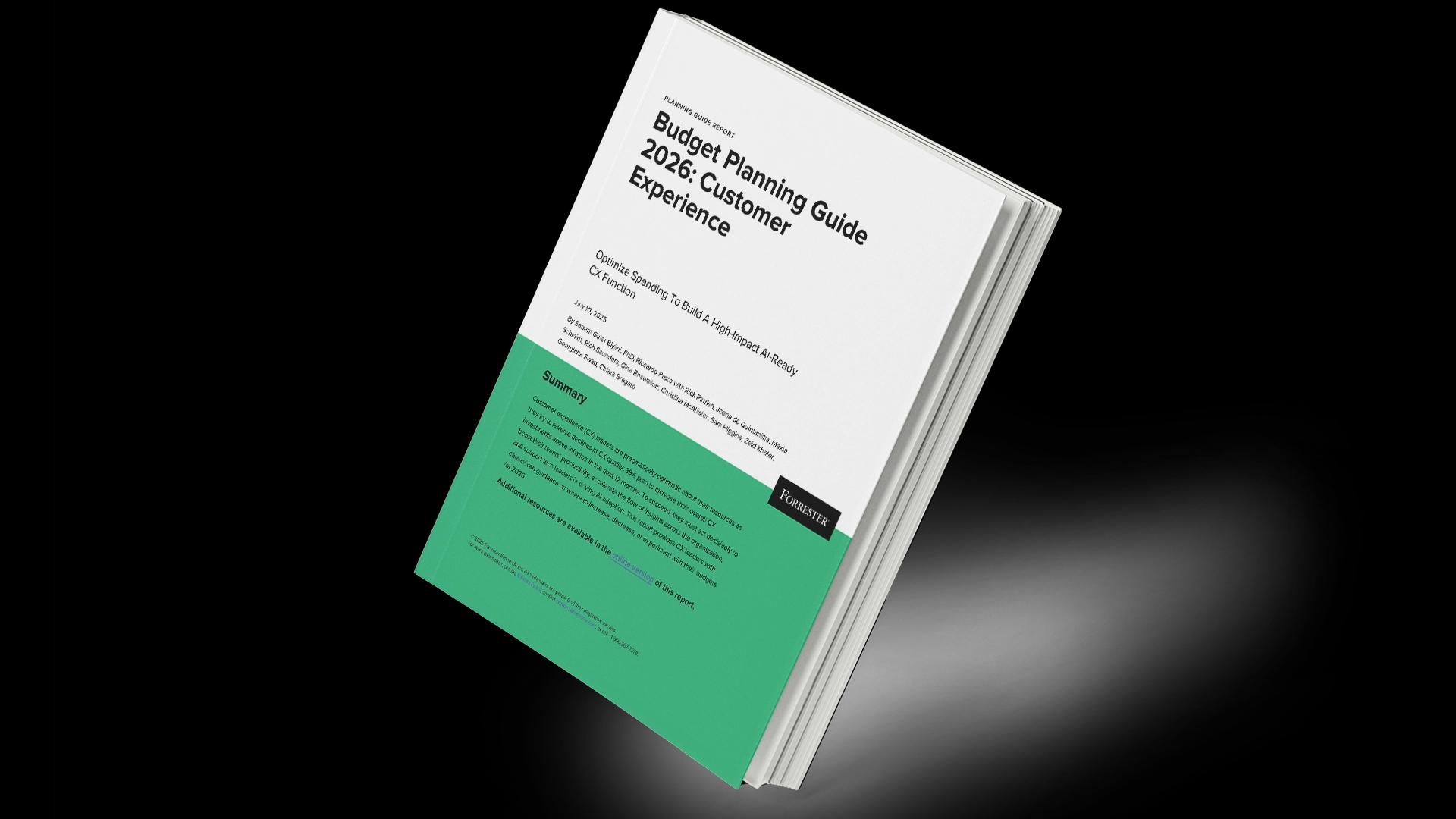 Guide Forrester Budgets 2026 CX Asset