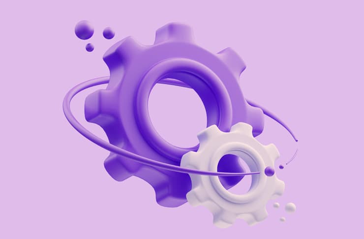 Illustration of two cogs symbolizing transformative partnerships