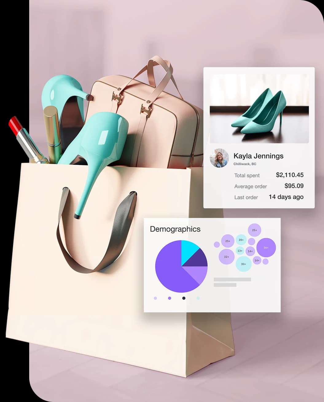 A snapshot of customer insights based on their purchases